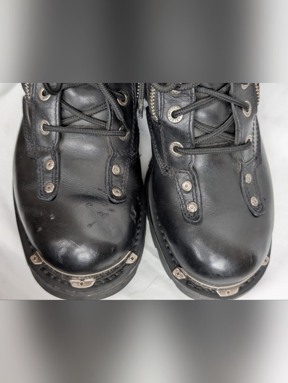 Harley-Davidson Black Leather Motorcycle Biker Boots Women’s 9 - Picture 5 of 16